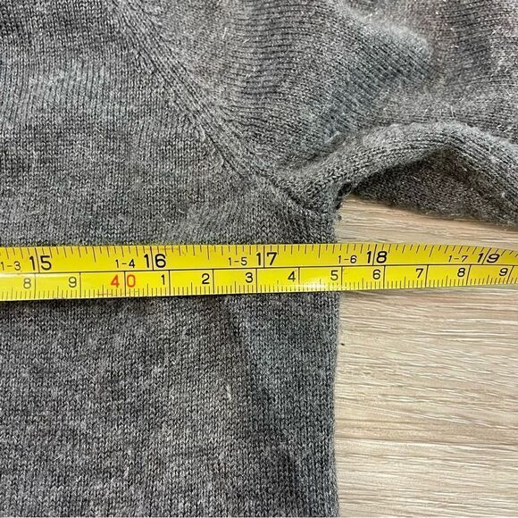 Nicole Miller Gray Button Up Cardigan with Lurex Silver Threads - Picture 11 of 12